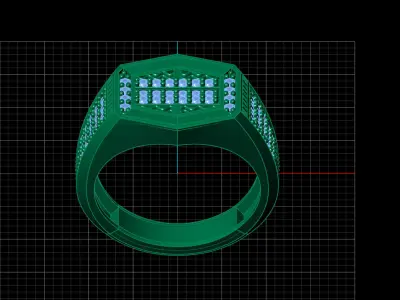 Print Ready STL 3DM  Gents Rings Diamond Men Ring  3D print model 102