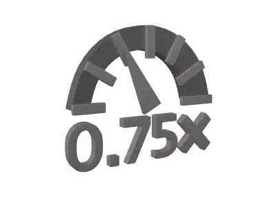 Speed 0 point 75 Symbol v1 002 Low-poly 3D model