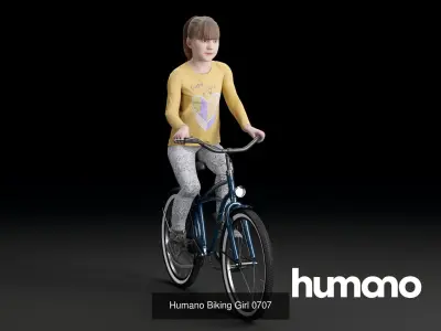 Humano 5-PACK - PEOPLE - BIKING RIDING BIKE - 5x 3d models 07B
