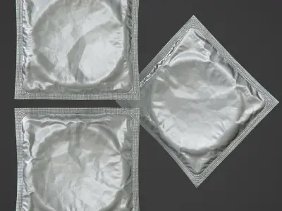Condom PBR Game-Ready silver Low-poly 3D model