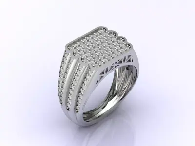 Print Ready STL 3DM  Gents Rings Diamond Men Ring  3D print model 239