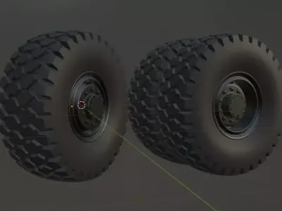 maz truck wheel and tire 3D print model