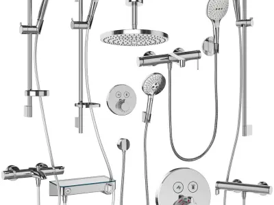 Faucets and shower systems Hansgrohe set 159 3D model