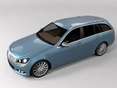 MERCEDES C CLASS ESTATE FACELIFT LOWPOLY Low-poly 3D model