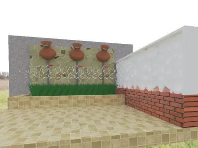 Simple Ablution Place in Mosque Design outdoor 3D print model