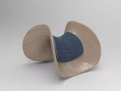 Poka Stool Low-poly 3D model