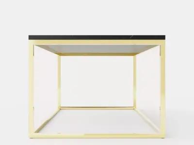 Carrie Coffee Table 120 Cm Marble Black Brass Low-poly 3D model