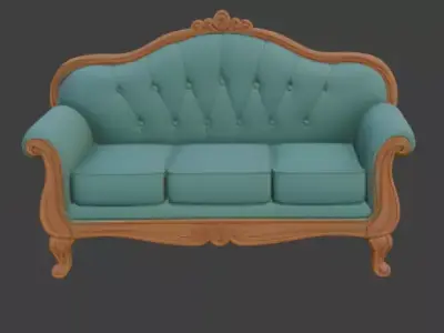 Cartoon style sofa set 3D model buy