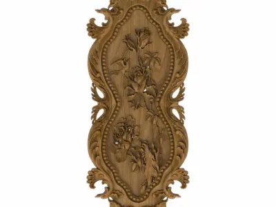 Carved panel painting STL 3D model 22