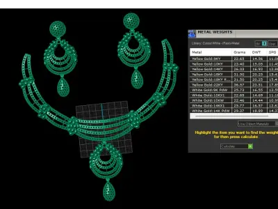Luxury Wedding Diamond Necklace 3d Printable Model 3D print model