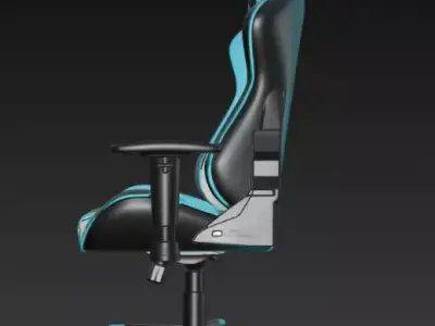 Gaming Chair Blue and Black PBR 3D Model 3D model