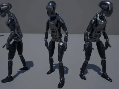 WORKER ROBOT Low-poly 3D model