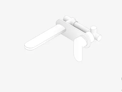 Wall Mixer Set - Luxury - Chip - Basin Low-poly 3D model