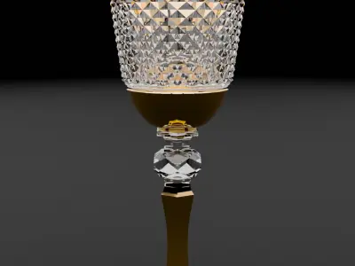 Golden wineglass of Royal Majesty 3D model