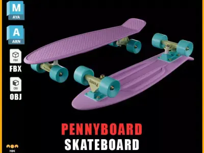 Penny Board Skateboard 3D model