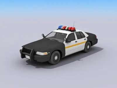 Police Car Low-poly 3D model