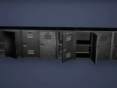 Locker Low Poly Game Ready wireframe Low-poly 3D model