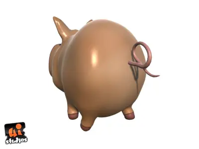 Cartoon Pig Low-poly 3D model buy