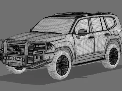 Toyota Land Cruiser With Bullbar 2022 3D model