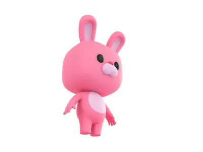 Cartoon Rabbit 3D model 2
