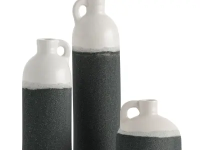 Two Toned Jud Vase Set Of 3 3D model