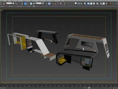 BUS STATIONS MODELS-2 5 MODELS 3D model