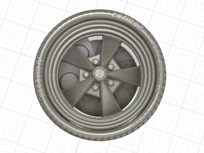 Super Sport Wheels with Tires and Brakes for 3D Print 3D print model