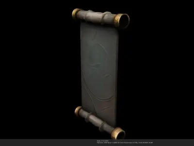 Stylized Historical Scroll - AI Low-poly 3D model