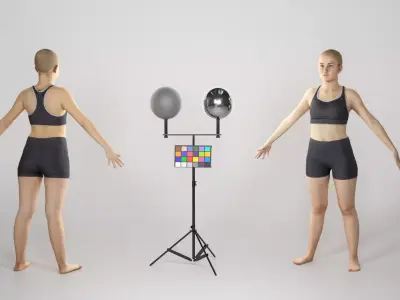 Sporty woman ready for rigging 147 Low-poly 3D model