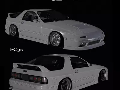 Sexy Style SS Mazda RX7 FC3S Body Kit GTS 3D model