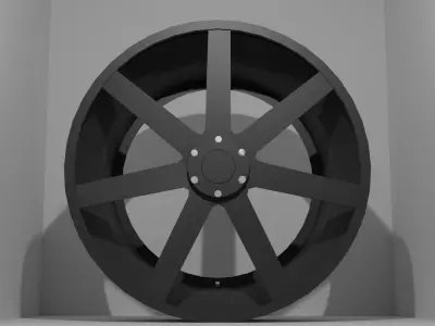 7 Spoke Wheel Low-poly 3D model