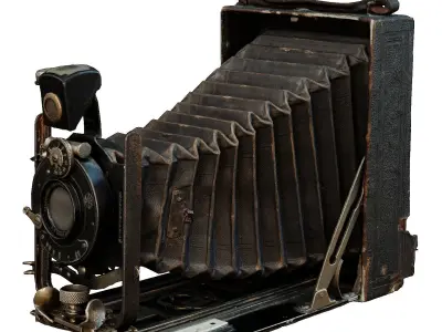 Old Camera CP Goerz Tenax Tenastigmat lens Low-poly 3D model