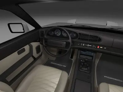 Porsche 944 S2 with Interior HDRI 3D model