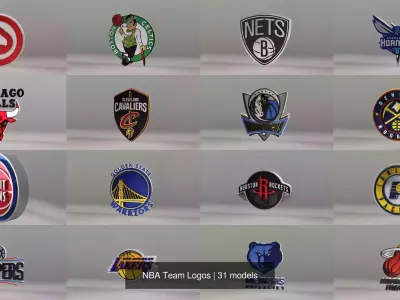 NBA Team Logos 3D Model Pack