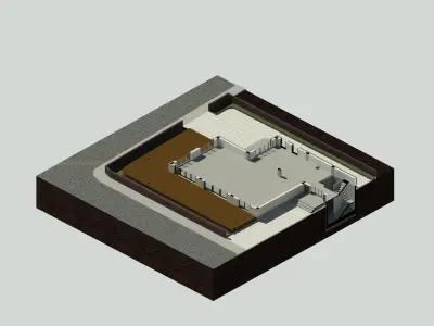 Restaurant Project Revit Low-poly 3D model
