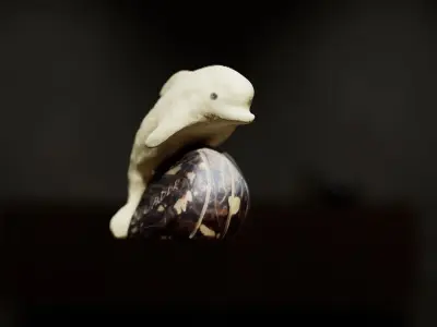 Ivory Dolphin Sculpture 3D model