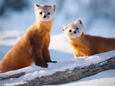 American Marten Animated VFX Grace 3D model