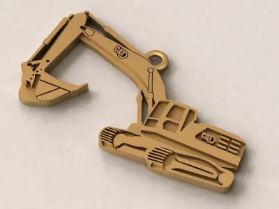 Excavator Charm Pendant 3D print model