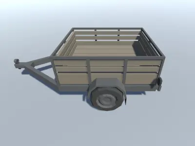 Car Vehicle Trailer Lowpoly Low-poly 3D model