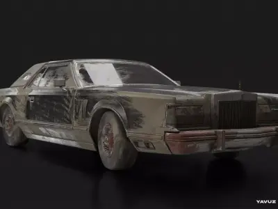 Abandoned Old Continental Low-poly 3D model