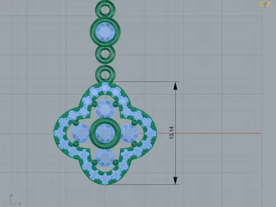 pendant diamond gold 3D print model