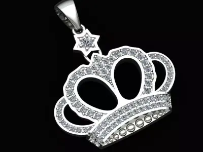 Crown pendant Jewelry 3D print model