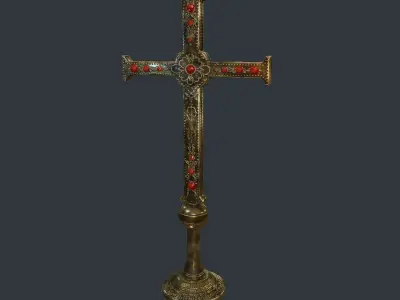 Antique Cross Low-poly 3D model