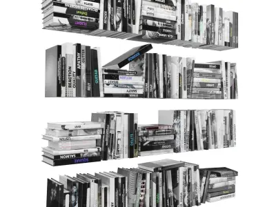 Books 150 pieces 2-3-4 Low-poly 3D model