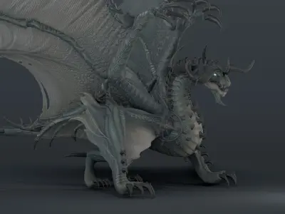 Snake dragon - rigged blender model Low-poly 3D model