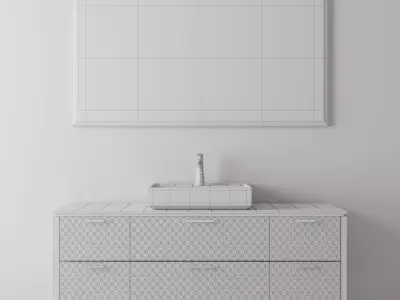 Bathroom furniture set 02 3D model