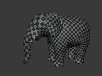 Cartoon Elephant - Rigged Low-poly 3D model