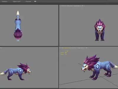 Cartoon wild wolf Low-poly 3D model