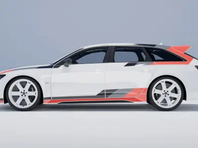 Audi RS6 GT Avant Realistic Game Ready Rigged Ready  Low-poly 3D model