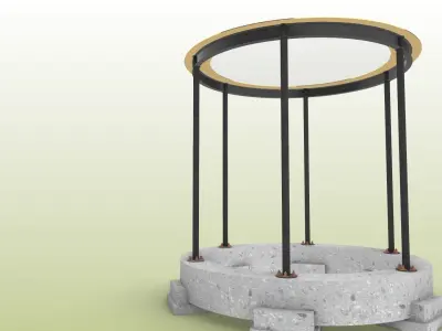 Circular steel-framed building 3D model